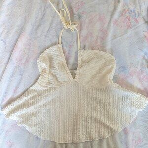 Shein Babydoll halter top white size XS